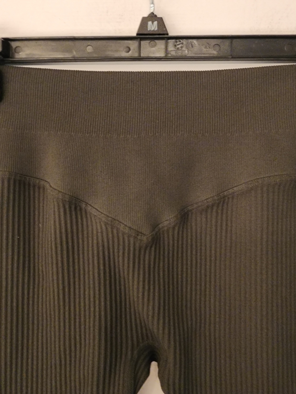 NUX Active Ribbed High Compression Leggings In Dark Olive Size SM and MED - Picture 5 of 9